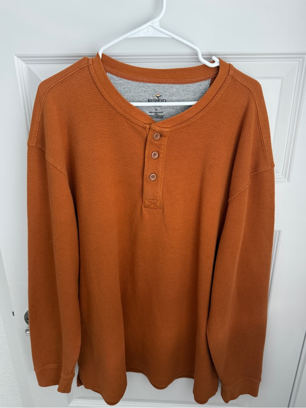 RedHead Burnt Orange Long Sleeve Pullover Men’s Size XL Cotton Blend Casual